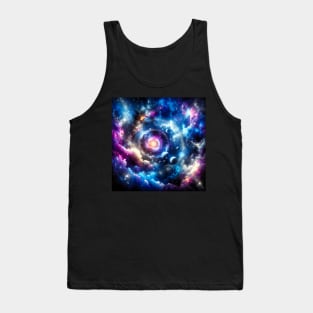 Celestial Dance: Spiral Galaxies and Cosmic Waves Tank Top